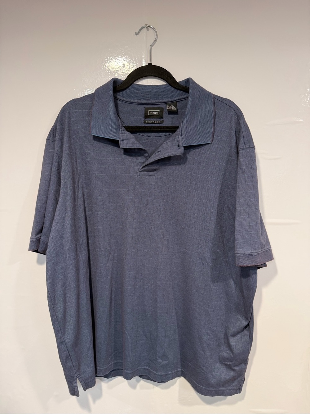 Haggar Blue Short-Sleeve Polo Shirt